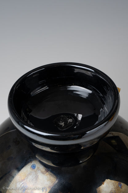 Vase „nero irridato“. Design Carlo Scarpa Provenienz Pauly &amp; C. Muranoglas ca. 1960-70