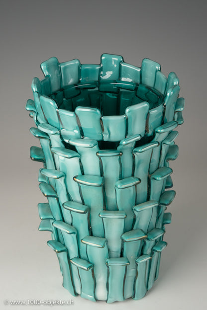 Vintage „Rtagli-Vase“ von Fulvio Bianconi für Venini, limitierte Auflage von 1993
