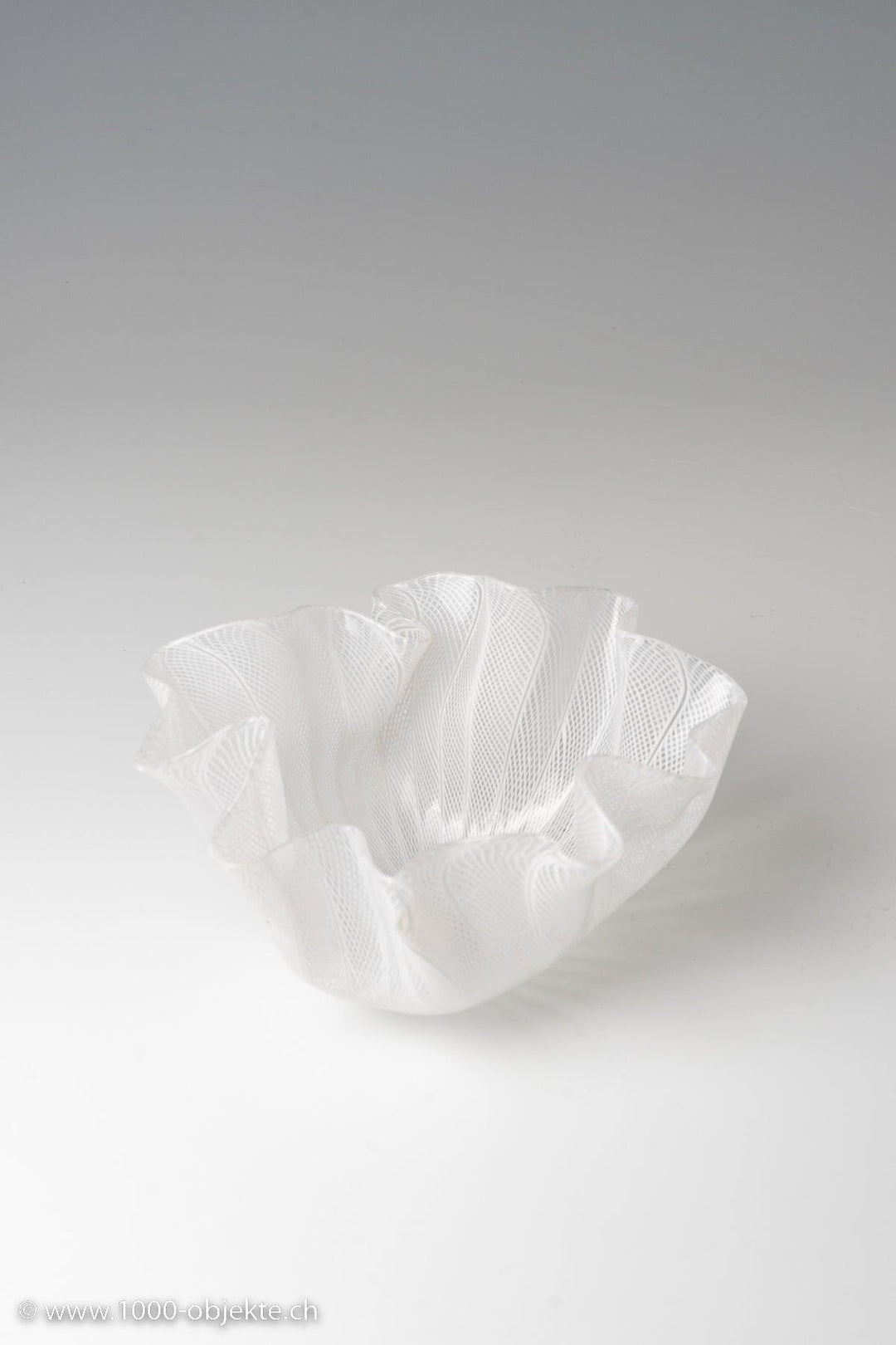 "Handkerchief'' vase ''zanfirico'' Fulvio Bianconi for Venini, Murano, ca. 1955