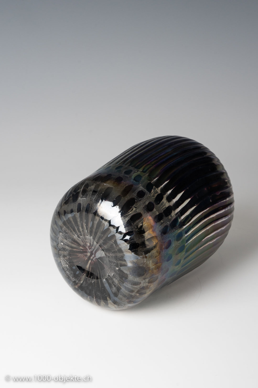 Vase in glass with cannes and Thomas Stearns, for Venini, 1962