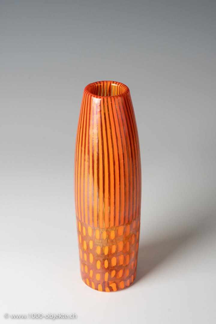 Vase in glass with cannes and Thomas Stearns, for Venini, 1962