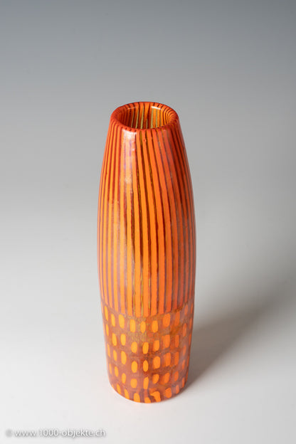 Vase in glass with cannes and Thomas Stearns, for Venini, 1962