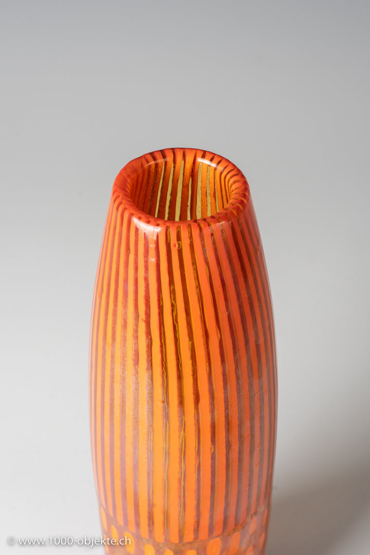 Vase in glass with cannes and Thomas Stearns, for Venini, 1962