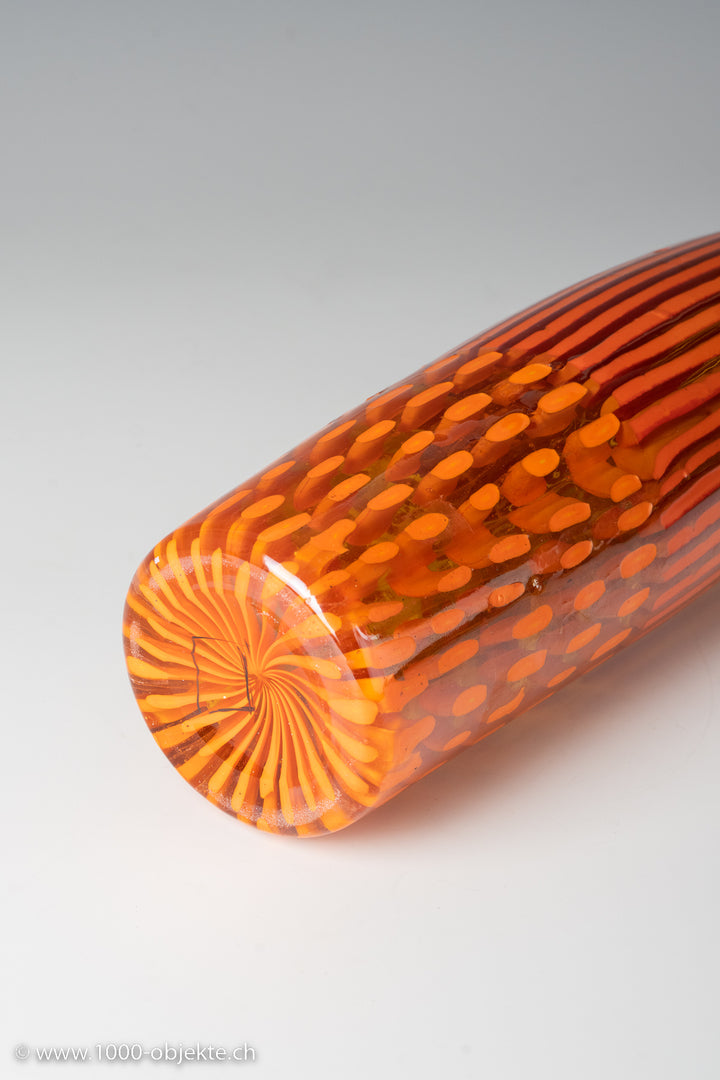 Vase in glass with cannes and Thomas Stearns, for Venini, 1962