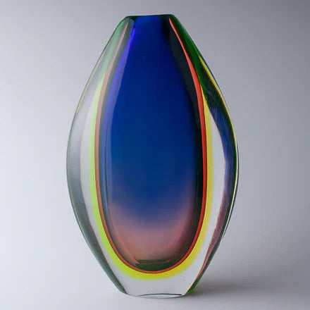 multicolored sommerso vase by Flavio Poli