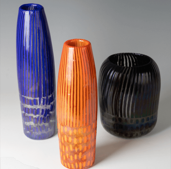 drei Glasvasen von Thomas Stearns aus der Werkstatt Venini
