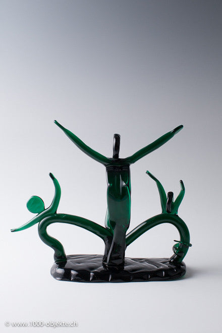 Unbekannt (Seguso Vetri d'Arte), Modell und Glasskulptur mit drei Figuren
