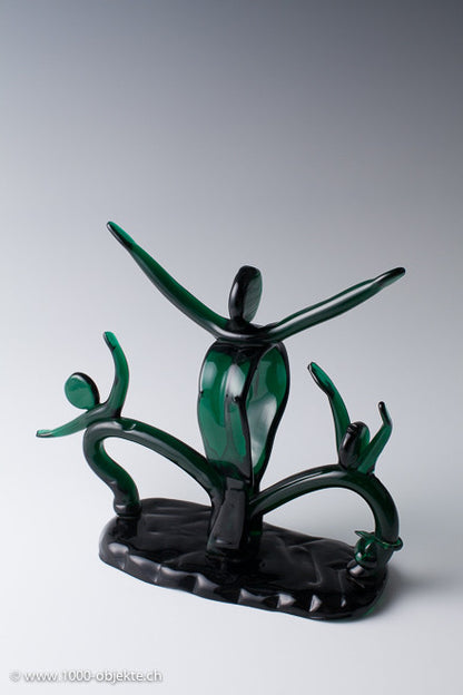 Unbekannt (Seguso Vetri d'Arte), Modell und Glasskulptur mit drei Figuren