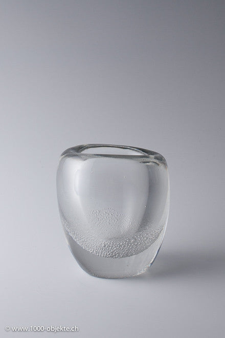 Signierte Kunstglas-Soda-Bubbles-Vase, Design Kaj Franck für Iittala Finnland, ca. 1950er Jahre