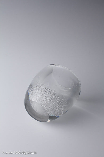 Signierte Kunstglas-Soda-Bubbles-Vase, Design Kaj Franck für Iittala Finnland, ca. 1950er Jahre