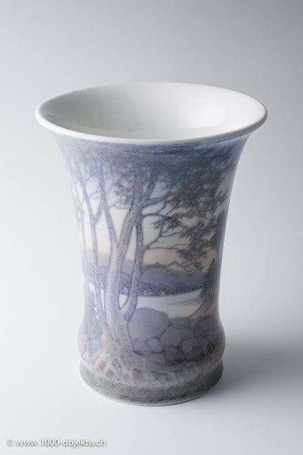 Unikat Vase Dahl Jensen. Gemälde: Arthur Boesen.