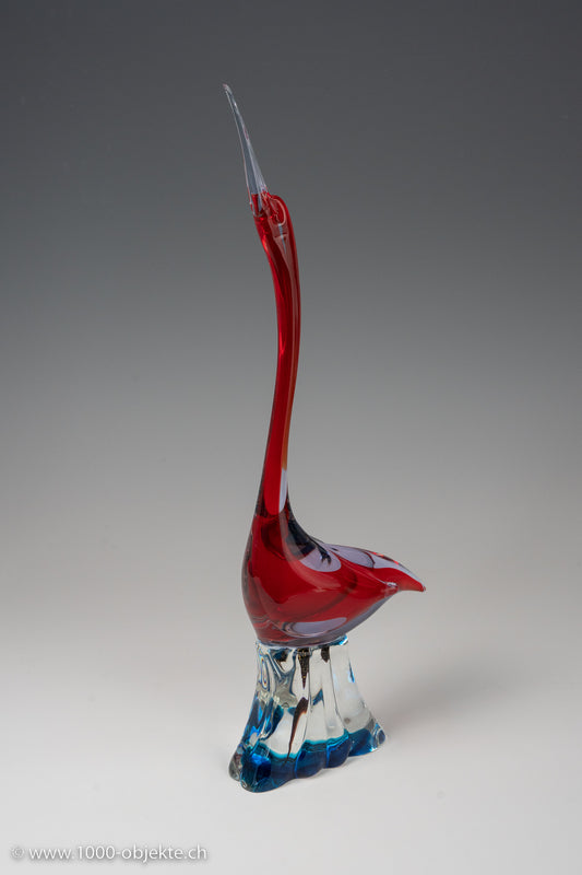Cenedese Antonio Da Ros. Museumssammlung. Roter Flamingo im Wasser