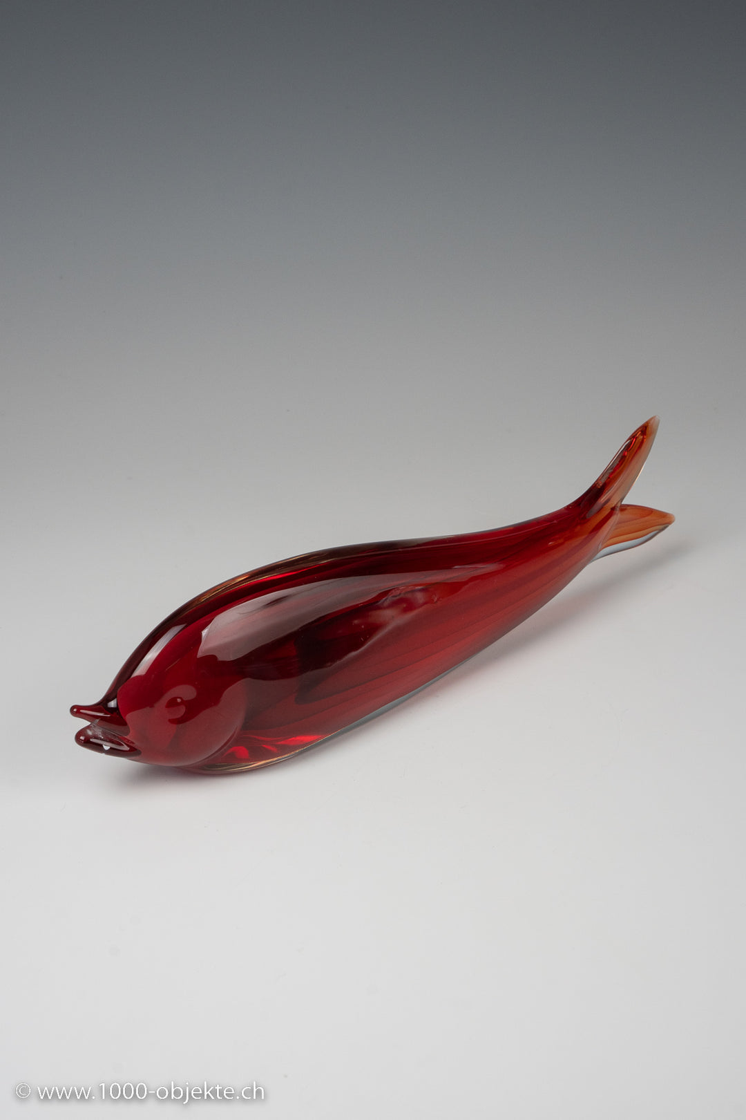 Cenedese Antonio Da Ros. Museumssammlung. Glasroter Kontrapunktfisch