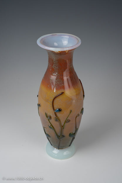 Ermanno Nason, vase with floral design, ca. 1963-1972