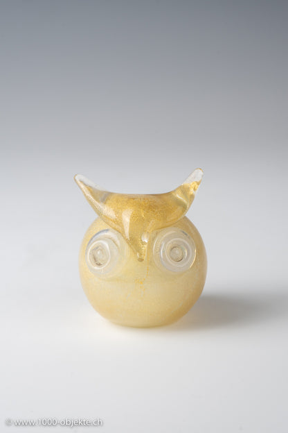 Owl Murano glass 50ies gold opaque Seguso Vetri D Arte original