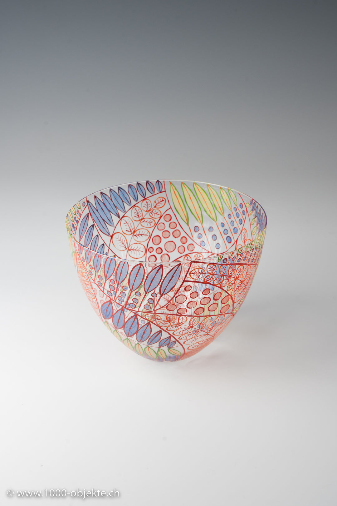 Vittorio Zecchin, enameled glass bowl, ca. 1938