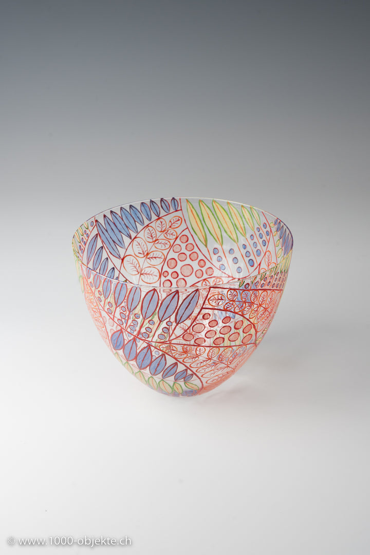 Vittorio Zecchin, enameled glass bowl, ca. 1938