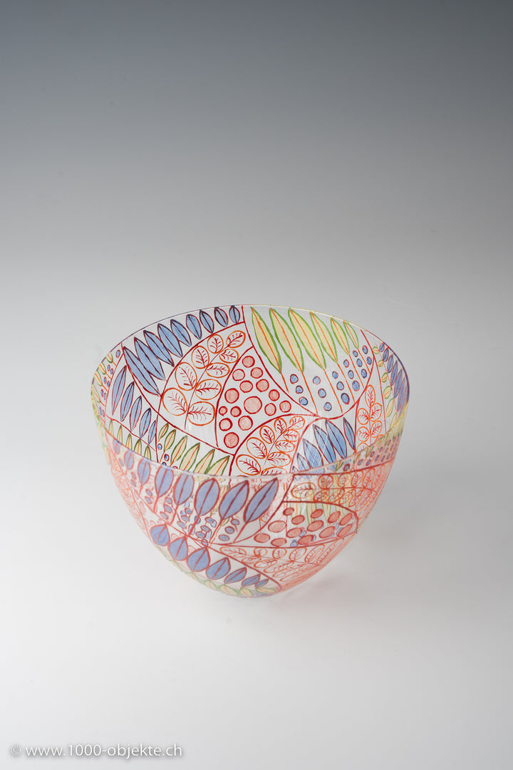 Vittorio Zecchin, enameled glass bowl, ca. 1938