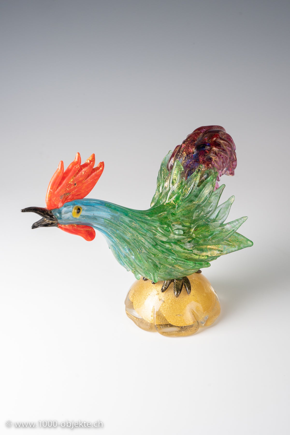 Huge angry rooster Murano glass sculpture Ermanno Nason 1/1