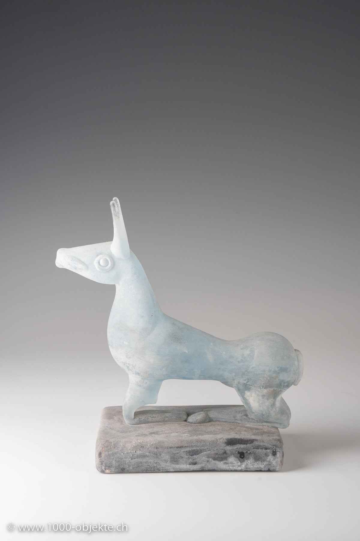 Cenedese Nason 1963-72 Einzigartige Murano-Glasskulptur mit Scavo-Motiv „PHARAONENHUND“