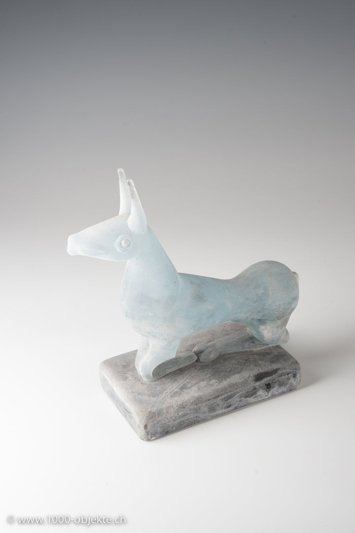 Cenedese Nason 1963-72 Unikat Murano Glas Skulptur vetro a scavo "PHARAONENHUND"