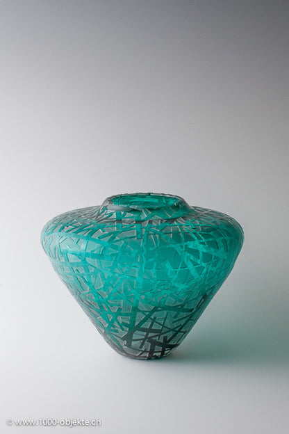 Vase carved and polished. Michael K. Hansen, USA, signed