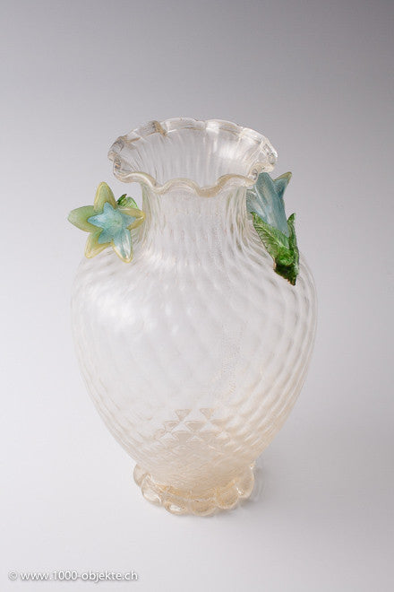 A.Ve.M., aufwändige Vase „Con Fiori“, 1950