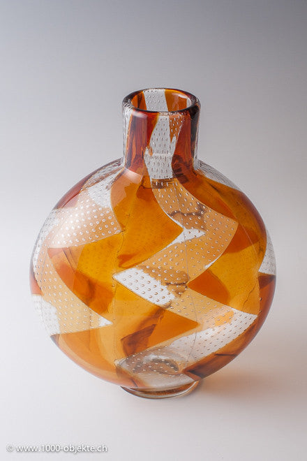 Ercole Barovier, eine seltene 'Intarsio'-Vase 'Zigzag', ca. 1963