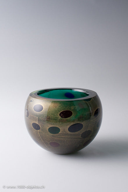 Giulio Radi, Vase mit Murrine und Goldfolie, 1940er Jahre