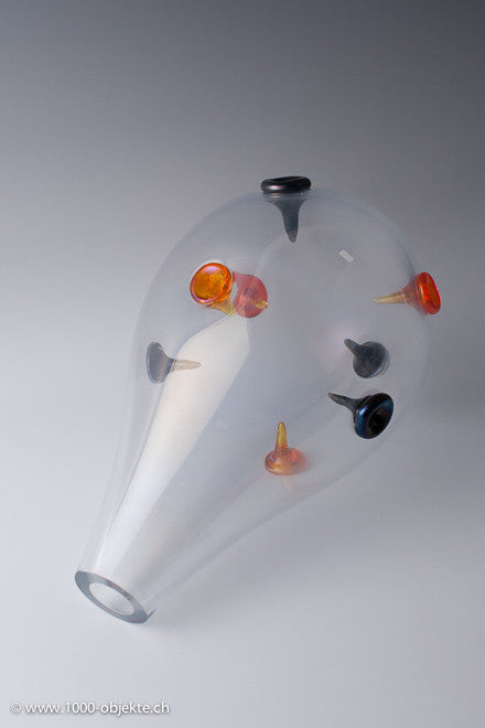 Murano-Vase „Cugni / Wedged“ von Ermanno Nason, 1970