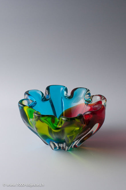 Murano-Schale „tre-colorato“ von Seguso aus den 60er Jahren