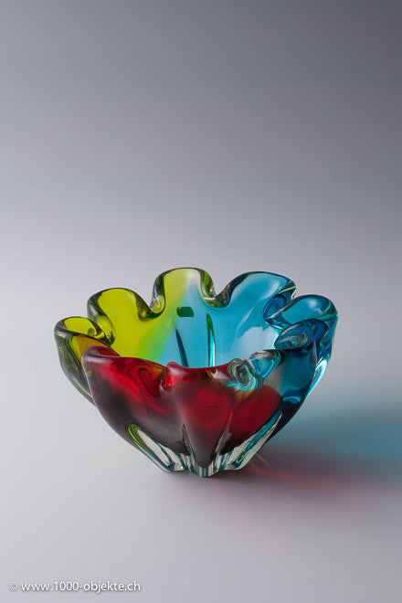 Murano-Schale „tre-colorato“ von Seguso aus den 60er Jahren