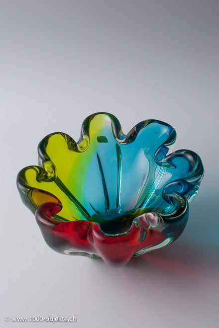 Murano-Schale „tre-colorato“ von Seguso aus den 60er Jahren