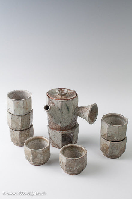 Studiokeramik von Monika Herbst. Japanisches Tee-Set aus großer Sammlung