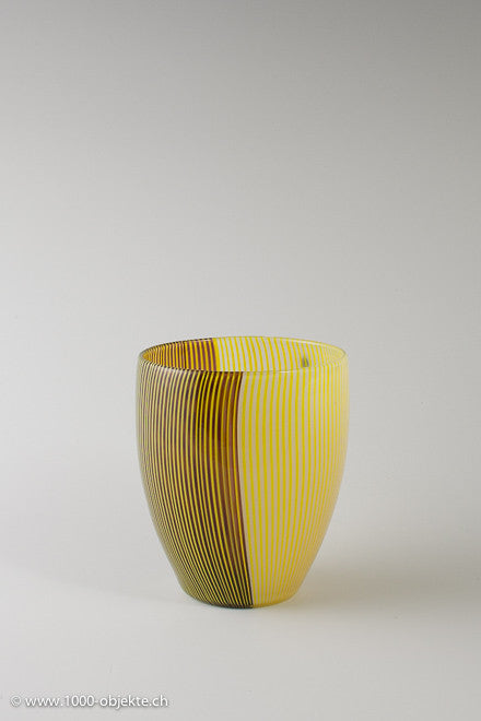 Signierte Tessuto-Vase – Carlo Scarpa für Venini 1981