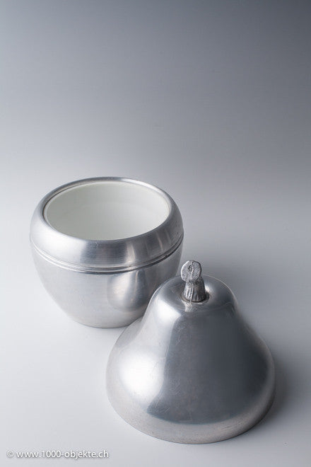 Pear ice bucket polished metal