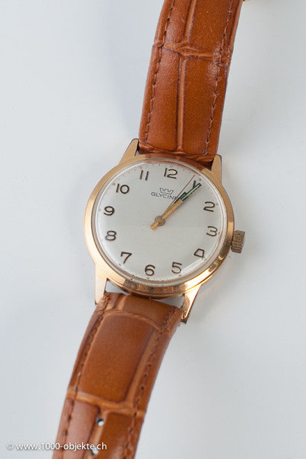 Beautiful classic "Glycine" hand-wound watch circa 1940