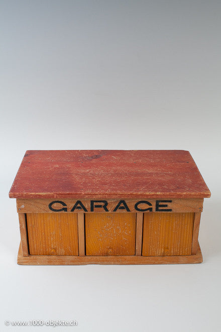 Finely carved Vintage Swiss Toy Garage / Cars