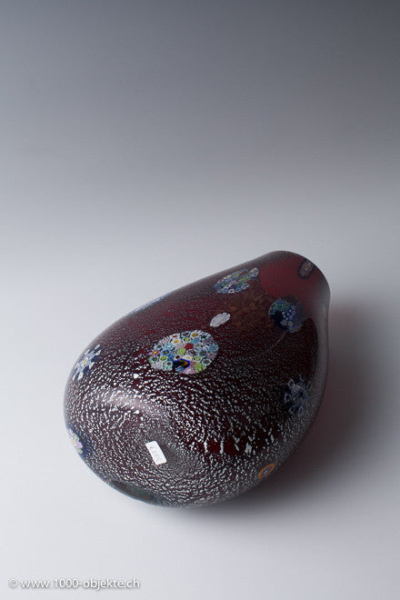 Murano-Vase mit Murrinen und Silberfolie für A.ve.M. ca. 1960-1665