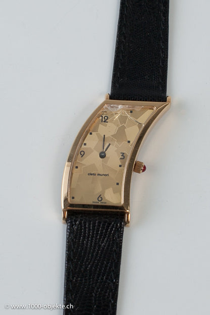 Cleto Munari. Lady-wristwatch, Hans Hollein 18k gold.