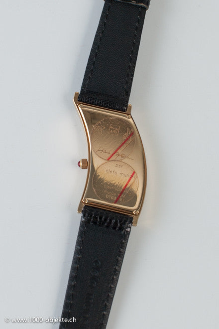 Cleto Munari. Damenarmbanduhr, Hans Hollein, 18 Karat Gold.