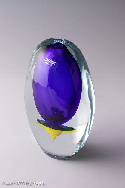 A. Barbini sommerso vase egg shape signed Murano glass approx. 1965-70