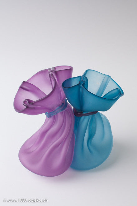 John Littleton & Kate Vogel USA. Doublebag-Object. Studioglass 1985