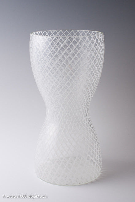 Riesige "Mezza-Filligrana" Murano-Vase aus den 80er Jahren