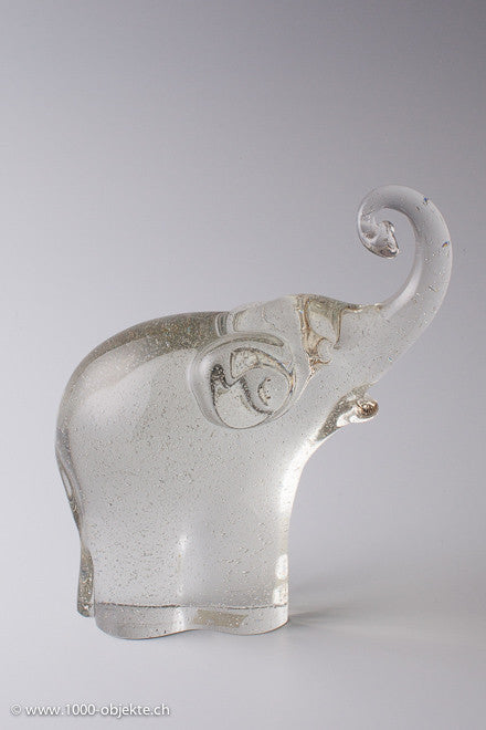 Alfredo Barbini Figur Murano Glass Elephant sign.