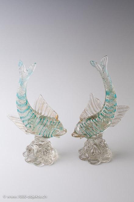 Pair of fish sculptur with label - Aureliano Toso 1940. - 1000 Objekte