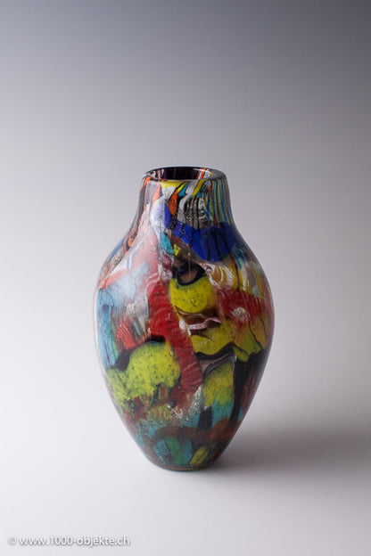 Vintage Vase Murano mit Murrinen und Aventurin