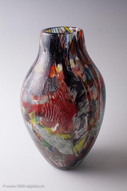 Vintage Vase Murano mit Murrinen und Aventurin