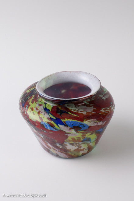 Artisti Barovier Murano vase colored marbled glass