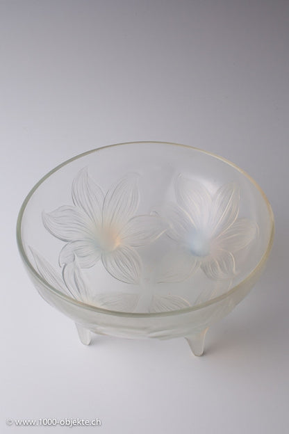 René Lalique opalescent & clear Glass 'Lys' Bowl 1933